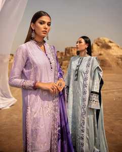 India Pakistan 2022 Model <b>Hot</b> Selling Bright Ethnic <b>Saree</b> Panjabi Beautiful Lawn Suit with Salwar Kameez Length 150cm - Product Image 3