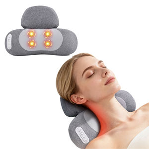 Oreiller de massage Shiatsu à vibrations de qualité supérieure avec chaleur néon rouge, soin cervical de luxe abordable - Product Image 1