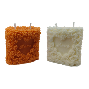 Rose <b>Love</b> Pillar Scented <b>Candle</b> | Floral Heart Design Decorative <b>Candle</b> for Gifting & Home Décor - Product Image 2