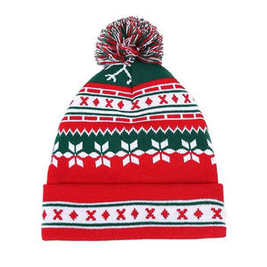 Bonnet de noël chapeau pompon à la mode tricoté hiver tête porter coton doux taille libre motif de dessin animé personnalisé pour tous - Product Image 2