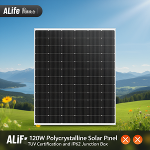 Panel Solar Policristalino ALife de 120W con Certificación TUV y Caja de Conexiones IP67 - Product Image 3