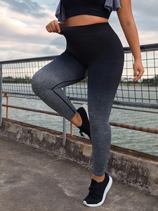 Venta al por mayor de pantalones de cintura alta para mujer con logotipo personalizado respetuoso con el medio ambiente de secado rápido reversible entrenamiento gimnasio pantalones de cintura elástica mallas de yoga - Product Image 5