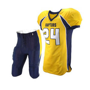 Ropa de fútbol americano barata personalizada profesional para adultos uniforme de equipo deportivo transpirable al por mayor con mangas cortas - Product Image 1