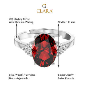 Bague de fiançailles pour femme en diamant taille ovale et taille coussin en argent sterling plaqué rhodium - Product Image 5