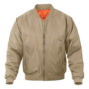 Bomber OEM personnalisé pour hommes blouson d'aviateur en satin avec deux poches latérales et sur les manches blousons d'aviateur en coton et polyester de meilleure qualité pour hommes - Product Image 4