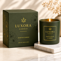 Caja de Regalo de Cartón con Logotipo Personalizado, Diseño Floral en Relieve, Color Negro Mate, Precio Competitivo de Fábrica, Caja de Alta Gama para Velas