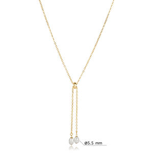 Collier à breloques artisanal moderne et tendance, design lariat avec perles, fabrication turque, argent sterling 925, mariage, fiançailles, fête - Product Image 3