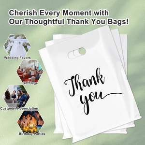 Bolsas de Regalo para Fiestas y Compras con Asas, 25x35cm, Bolsas de Embalaje para Negocios, Bolsas Reutilizables Blancas con Impresión Negra - Product Image 5