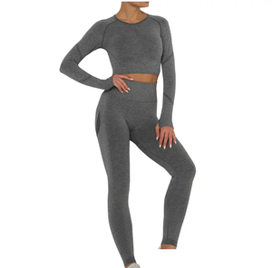 Conjuntos de Yoga para entrenamiento de gimnasio para mujer, mallas de cintura alta sin costuras, traje de Sujetador deportivo, conjuntos de Yoga de talla grande para mujer - Product Image 5