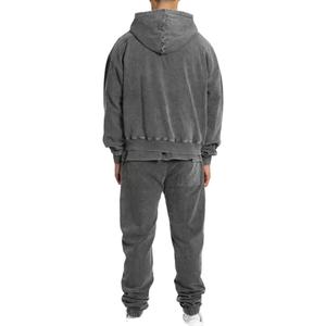 Sweats à capuche délavés à l'acide avec logo personnalisé élégant pour hommes Double fermeture éclair Vêtements décontractés pour l'extérieur Usine directe Fourniture Sweats à capuche pour hommes - Product Image 2