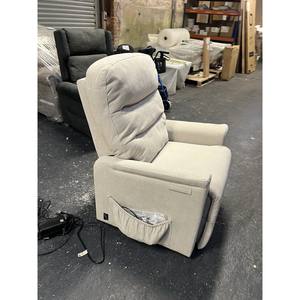 Sillón Reclinable Eléctrico Moderno Duke de un Solo Motor, Tapicería de Tela Crema/Beige, Fácil de Levantar y Reclinable, Función de Masaje Extensible - Product Image 4