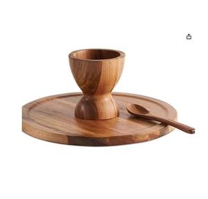 Cuenco hecho a mano ecológico de madera de acacia natural de alta calidad - Product Image 1