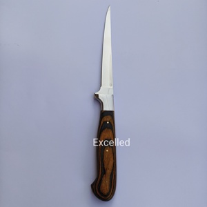 Couteau à filet personnalisé de 13 pouces fait à la main avec lame en acier J2 manche en bois Pakka comprend une gaine en cuir-pour filet de pêche utilisation en cuisine - Product Image 3