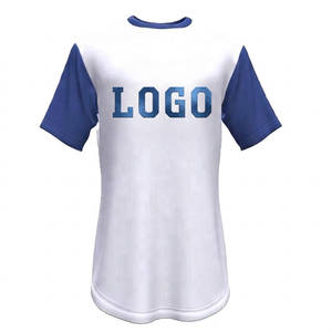 Men's White Blue <b>Raglan</b> <b>Sleeve</b> Casual <b>T</b>-<b>Shirt</b> Oversized Fit O-Neck Knitted Solid Color Blocked - Product Image 1