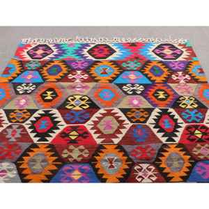 พรมตุรกีวินเทจ ขนาดใหญ่ 5.5x8.1 ฟุต พรมลายดอกไม้สีแดง - Product Image 4