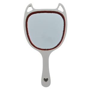 Espejo de Mano de Madera Rústico, Adorable y Duradero, con Mango de Madera y Orificio para Colgar, Espejo de Mano para el Cuidado de la Piel y Uso Personal Diario - Product Image 3