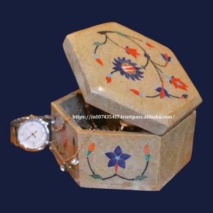 Handmade Polished Italian Marble Inlay Jewelry Boxes Custom Logo 6 X 4 Inch Low Price <b>Ring</b> Boxes for <b>Ring</b> Display Packaging - Product Image 4