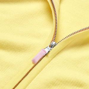 Sweat à capuche zippé jaune personnalisé en polaire éponge française de haute qualité - Product Image 3