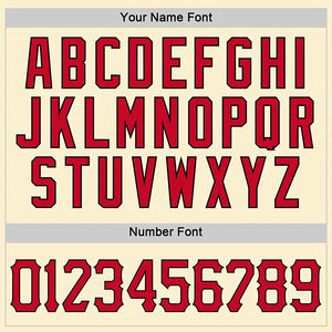 Camiseta de Baloncesto Beige Personalizable con Ribete Rojo, Ropa Deportiva Transpirable de Malla, Nombre y Número de Equipo Personalizados, Juego Atlético de Verano - Product Image 5