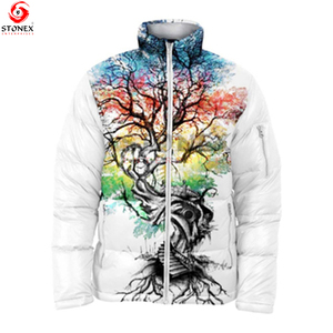 Men's Fashion Winter Jacket Waterproof <b>down</b> with Warm Puffer Canvas Fabric Stand Collar Sublimation Design - Product Image 3