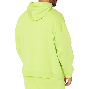 Sudadera con capucha de talla regular ajustada para hombre con logotipo personalizado al por mayor, algodón de manga larga de gran tamaño, mezcla de algodón lisa - Product Image 3