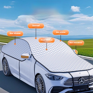 Housse de voiture en film d'aluminium épaissi <span class=keywords><strong>Pare</strong></span>-soleil <span class=keywords><strong>Protection</strong></span> solaire complète des fenêtres Imperméable Universel Anti-gel - Product Image 5