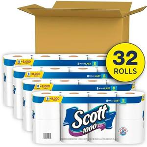 Scott 1000 <b>Toilet</b> Paper, 32 <b>Rolls</b>, 1,000 Sheets Per <b>Roll</b> (32,000 Total) - Product Image 2