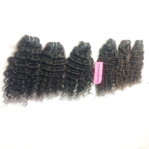 Extensions de cheveux indiens 100% naturels Deep Wave vendeurs de cuticules alignés pour les femmes couleur noire pas cher prix Curl Style Bundled - Product Image 4