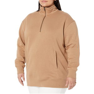2025 demi fermeture éclair sweat pour femmes 100% coton matériel léger respirant Streetwear pull Style quart fermeture éclair - Product Image 4