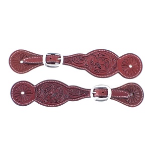 Correa de espuela occidental hecha a mano de la mejor calidad, cuero duradero con tallado a mano directo al por mayor del fabricante indio - Product Image 1