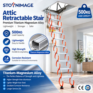 Escabeau électrique escamotable, capacité de charge 500 kg, fabricant d'escaliers pliants pour grenier - Product Image 4