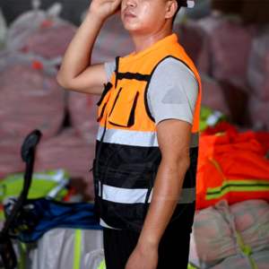 Malla industrial de poliéster de alta visibilidad ANSI Clase 2 Chaleco impermeable para trabajadores de la construcción Ropa DE TRABAJO Chaqueta de alta visibilidad Invierno - Product Image 5