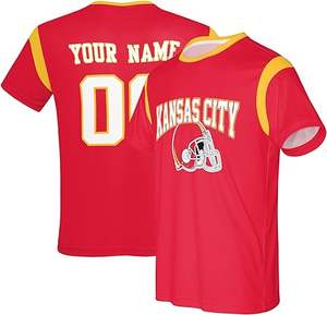 Camiseta de Fútbol Americano Sublimada Personalizada con Nombre y Número, Ropa Deportiva de Secado Rápido para Entrenamiento para Hombre - Product Image 6