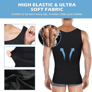 Débardeur de sport pour homme, compression, amincissant, musculation, séchage rapide, respirant, col rond, nylon/spandex, pour tous les jours et le sport - Product Image 5