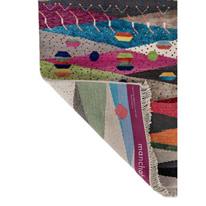 Alfombra de Lana y Seda de Bambú Anudada a Mano Freedom Manchaha Verde con Patrón Geométrico para Uso Doméstico-Les-8367 - Product Image 5