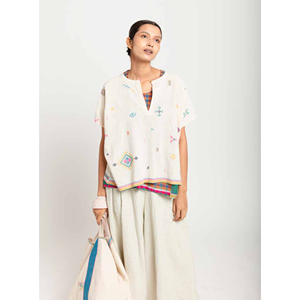 TAAN-BAAN 73 Tissu tribal en coton biologique et lin écologique Printemps/Été avec un design élégant - Product Image 2