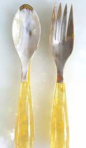 Ensemble de cuillères en résine, dernier modèle, écologiques, compatibles lave-vaisselle, ustensiles à salade, cuisine, 11 pouces, modernes, fabriquées en Inde - Product Image 5