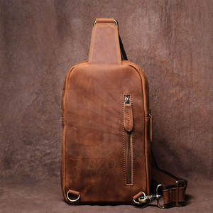 Sac de poitrine en cuir avec logo personnalisé Sac de poitrine en cuir du meilleur matériau Sac de poitrine en cuir de marque privée - Product Image 4