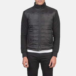 Nashville Black Quilted Windbreaker Jacket Casual Streetwear Hood Zippered Closure Waterproof PU Letter XS 6XL for Spring - Product Image 4
