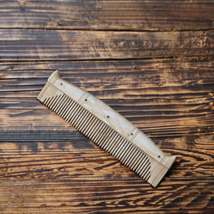 Handmade High Quality Viking Buffalo Bone <b>Hair</b> Comb Carved Flower <b>Style</b> India Agate Natural Bone <b>Head</b> Massage Scraping Bone Comb - Product Image 1