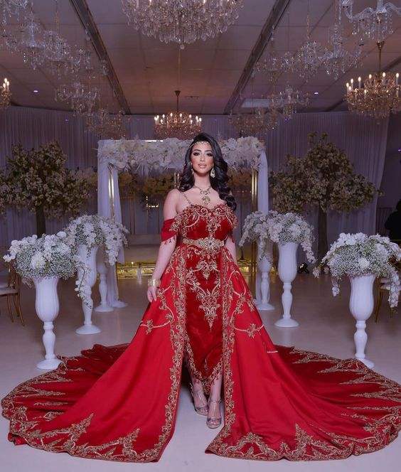 LATEST STUNNING DESIGNER of ALGERIAN BRIDAL CAFTAN DRESS for PARTY-WEAR  WITH Embellished WITH CRYSTAL GLASS BEADS,STONE,DABKA