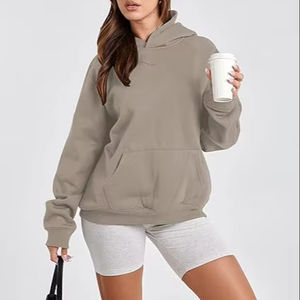 <b>Women's</b> Custom Logo OEM Oversized Hoodie <b>Long</b> Sleeve Pullover Sweatshirt Private Label <b>Winter</b> <b>Coat</b> Wholesale - Product Image 1