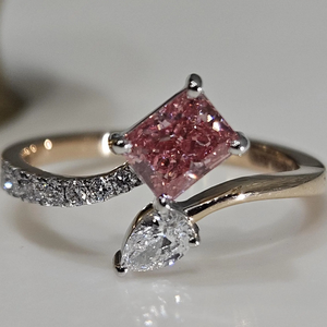 Gia/IGI ได้รับการรับรอง0.92CT เปล่งปลั่งตัดเพชรสีชมพูขนาด18K แหวนโซลิแทร์ชุบทอง/เงินสำหรับงานปาร์ตี้ - Product Image 1