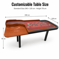 Table de roulette de casino personnalisable 10 places, style américain, pieds pliables pour Mahjong et jeux multiples, vente en gros directe usine