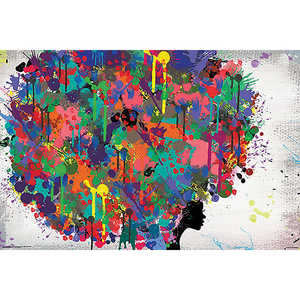 Póster de Arte Pop de Mujer Africana en Lienzo para Decoración de Pared - Product Image 1