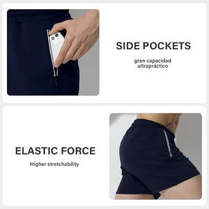 New 2025 Summer Trend Men's Gym Sports Shorts Outdoor Running Fitness Breathable Double <b>Layer</b> Sports Pants - Product Image 4