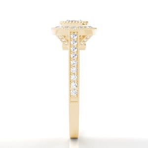 ทำขึ้นอย่างสวยงามน้ำหนัก0.90กะรัตฝังหนามเตยหินรัศมีเพชรที่ปลูกในห้องปฏิบัติการสำหรับฟังก์ชั่นชาติพันธุ์ - Product Image 2