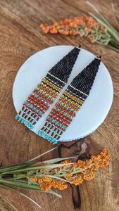 Pendientes étnicos indios de alta calidad con cuentas para mujer, Pendientes colgantes de diamantes con diseño de mariposa, cuentas de vidrio de HF CRAFTS - Product Image 3