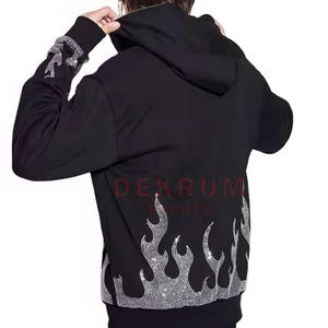 Sudaderas con Capucha de Alta Calidad para Hombre, con Pedrería, de Algodón/Poliéster, Personalizables, MOQ Bajo de 20 Piezas, Moda de Invierno - Product Image 3