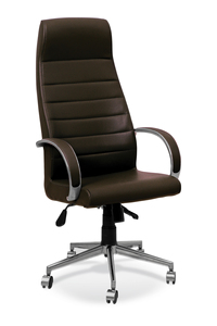 Chaise de bureau ergonomique rayée de haute qualité, nouveau design, style moderne, chaise de patron, cuir synthétique, structure en acier inoxydable - Product Image 3